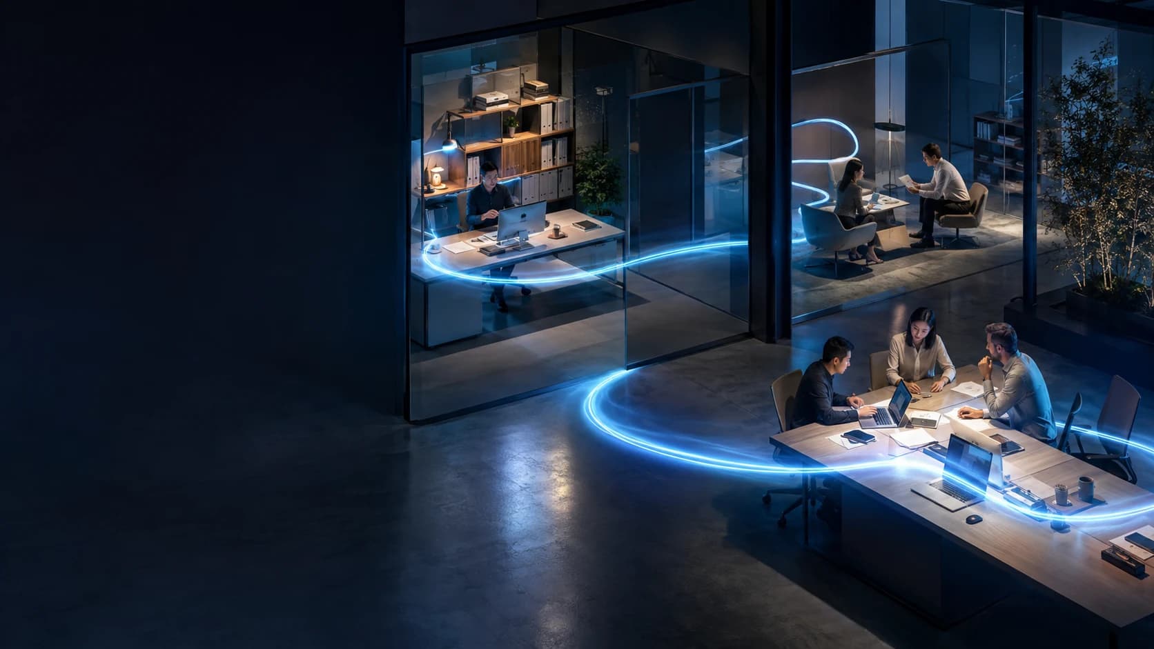 Des flux de lumière relient connaissances, collaboration et décisions dans toute l’entreprise